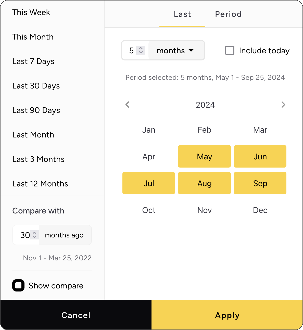 Date Picker Months